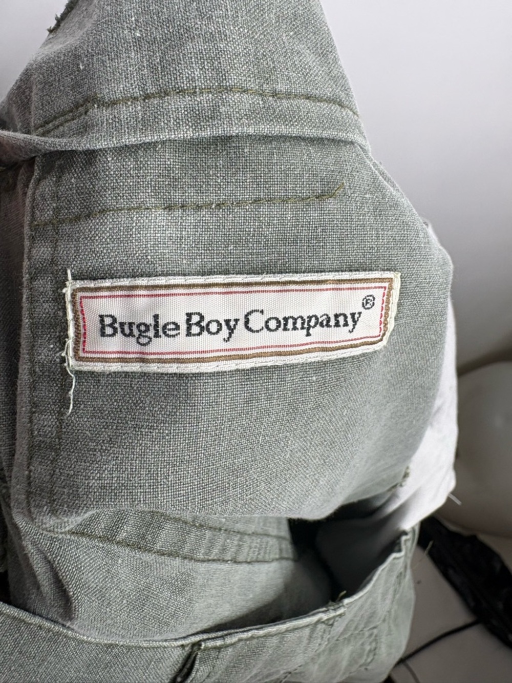 Vintage Bugle Boy Company Olive Green Casual Utility Shorts 40 - Picture 3 of 6